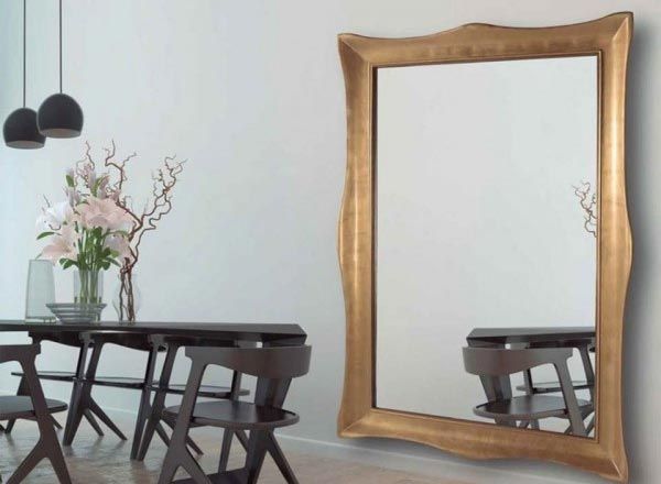 Cristalerías Crespo Decoración espejo con marco de pan de oro