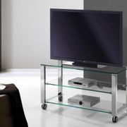 Cristalerías Crespo Decoración mesa de TV toda de cristal modelo FALFAR
